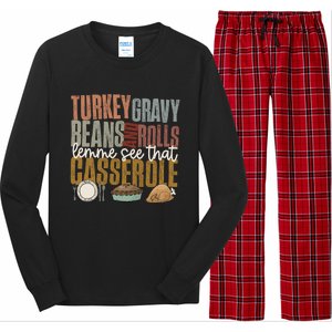 Turkey Gravy Beans And Rolls Let Me See That Casserole Fall Gift Long Sleeve Pajama Set