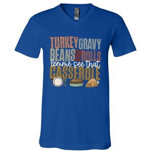 Turkey Gravy Beans And Rolls Let Me See That Casserole Fall Gift V-Neck T-Shirt