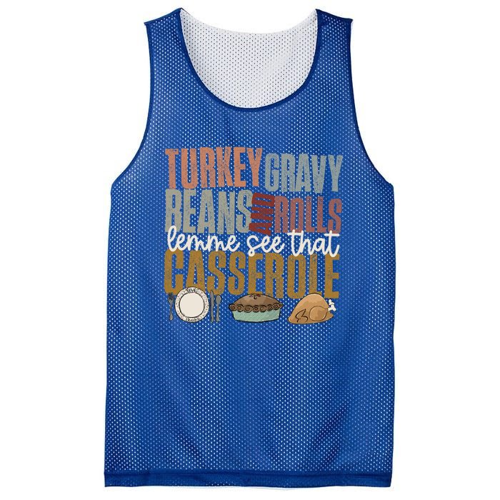 Turkey Gravy Beans And Rolls Let Me See That Casserole Fall Gift Mesh Reversible Basketball Jersey Tank