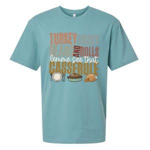 Turkey Gravy Beans And Rolls Let Me See That Casserole Fall Gift Sueded Cloud Jersey T-Shirt