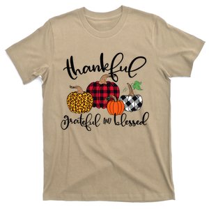 Thankful Grateful Blessed Pumpkin Thanksgiving Day T-Shirt