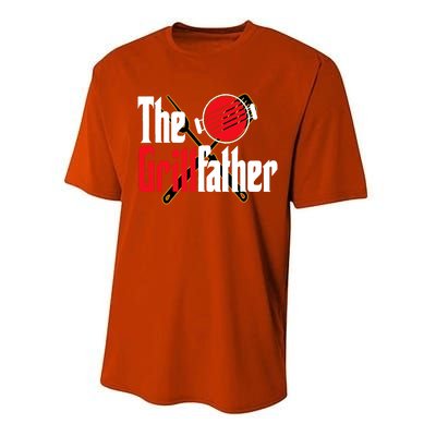 The Grillfather Bbq Grill Smoker Dad Grilling Barbecue Chef Cute Gift Performance Sprint T-Shirt