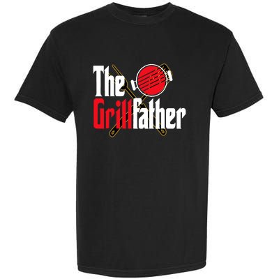 The Grillfather Bbq Grill Smoker Dad Grilling Barbecue Chef Cute Gift Garment-Dyed Heavyweight T-Shirt