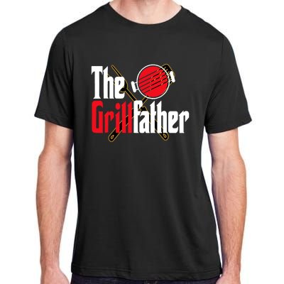 The Grillfather Bbq Grill Smoker Dad Grilling Barbecue Chef Cute Gift Adult ChromaSoft Performance T-Shirt