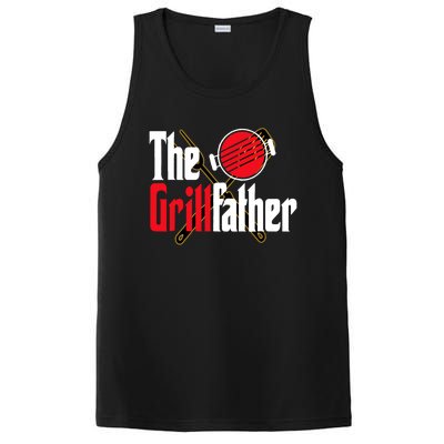 The Grillfather Bbq Grill Smoker Dad Grilling Barbecue Chef Cute Gift PosiCharge Competitor Tank