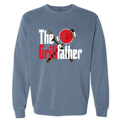 The Grillfather Bbq Grill Smoker Dad Grilling Barbecue Chef Cute Gift Garment-Dyed Sweatshirt