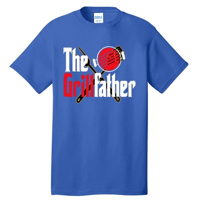 The Grillfather Bbq Grill Smoker Dad Grilling Barbecue Chef Cute Gift Tall T-Shirt