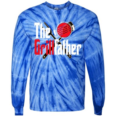 The Grillfather Bbq Grill Smoker Dad Grilling Barbecue Chef Cute Gift Tie-Dye Long Sleeve Shirt