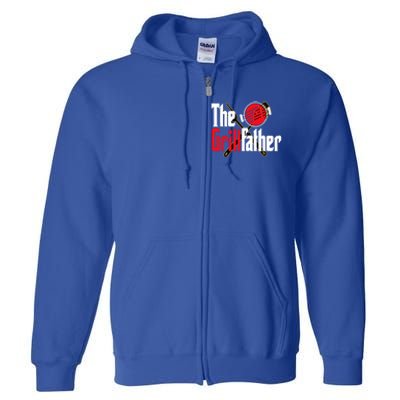 The Grillfather Bbq Grill Smoker Dad Grilling Barbecue Chef Cute Gift Full Zip Hoodie