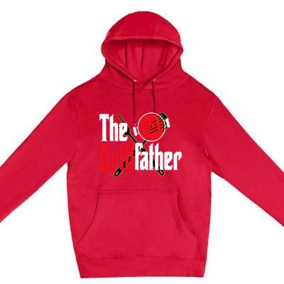 The Grillfather Bbq Grill Smoker Dad Grilling Barbecue Chef Cute Gift Premium Pullover Hoodie