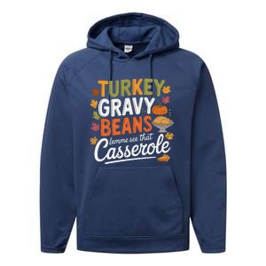 Turkey Gravy Beans And Rolls Let Me See That Casserole Fall Performance Fleece Hoodie