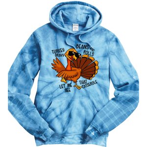 Turkey Gravy Beans And Rolls Casserole Funny Thanksgiving Tie Dye Hoodie