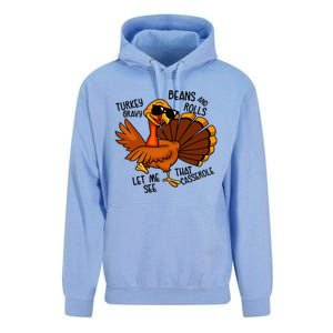 Turkey Gravy Beans And Rolls Casserole Funny Thanksgiving Unisex Surf Hoodie