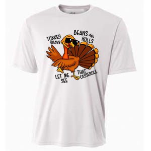 Turkey Gravy Beans And Rolls Casserole Funny Thanksgiving Cooling Performance Crew T-Shirt