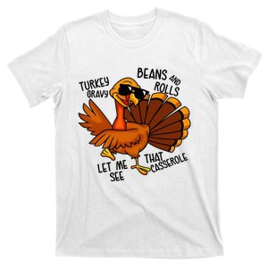 Turkey Gravy Beans And Rolls Casserole Funny Thanksgiving T-Shirt