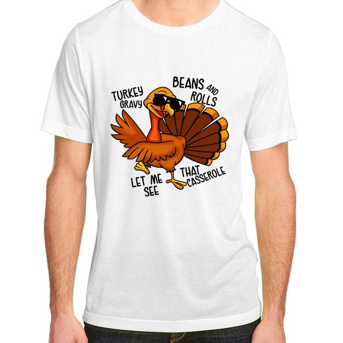 Turkey Gravy Beans And Rolls Casserole Funny Thanksgiving Adult ChromaSoft Performance T-Shirt