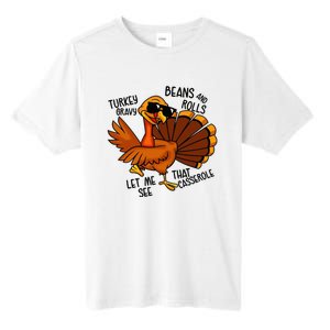 Turkey Gravy Beans And Rolls Casserole Funny Thanksgiving Tall Fusion ChromaSoft Performance T-Shirt