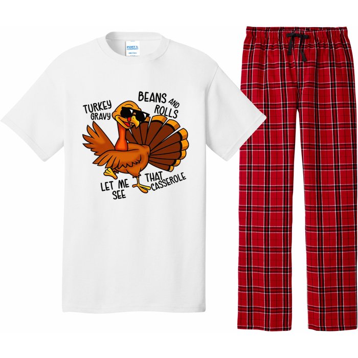 Turkey Gravy Beans And Rolls Casserole Funny Thanksgiving Pajama Set