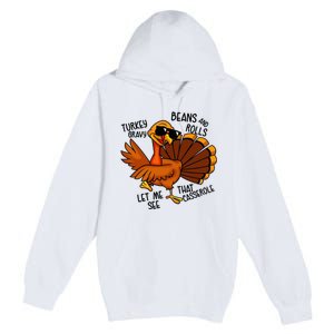 Turkey Gravy Beans And Rolls Casserole Funny Thanksgiving Premium Pullover Hoodie