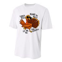 Turkey Gravy Beans And Rolls Casserole Funny Thanksgiving Performance Sprint T-Shirt