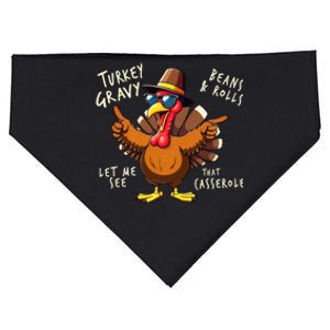 Turkey Gravy Beans And Rolls Casserole Funny Thanksgiving USA-Made Doggie Bandana