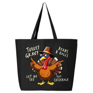 Turkey Gravy Beans And Rolls Casserole Funny Thanksgiving 25L Jumbo Tote