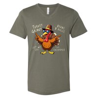 Turkey Gravy Beans And Rolls Casserole Funny Thanksgiving V-Neck T-Shirt