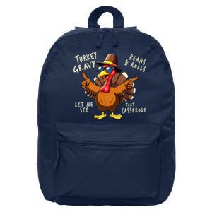 Turkey Gravy Beans And Rolls Casserole Funny Thanksgiving 16 in Basic Backpack