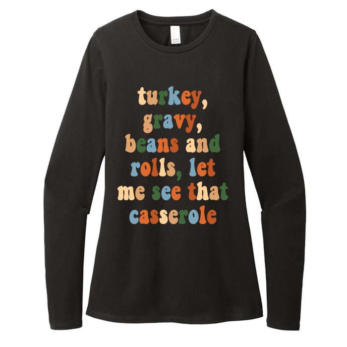 Turkey Gravy Beans And Rolls Funny Thanksgiving Womens CVC Long Sleeve Shirt