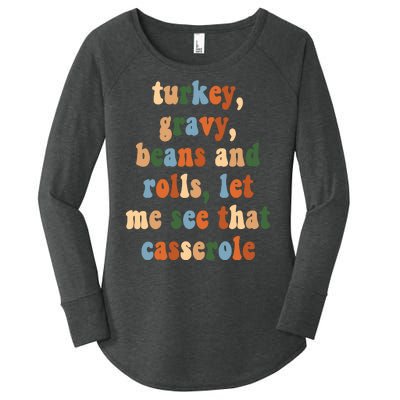 Turkey Gravy Beans And Rolls Funny Thanksgiving Women's Perfect Tri Tunic Long Sleeve Shirt