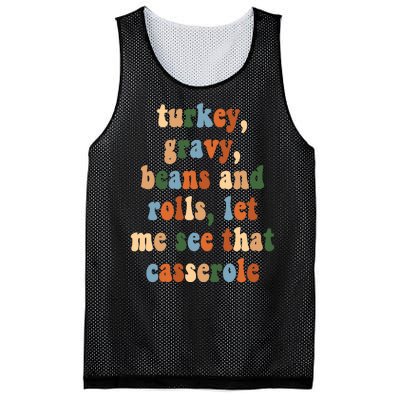 Turkey Gravy Beans And Rolls Funny Thanksgiving Mesh Reversible Basketball Jersey Tank