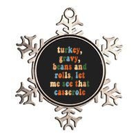 Turkey Gravy Beans And Rolls Funny Thanksgiving Metallic Star Ornament