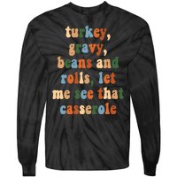 Turkey Gravy Beans And Rolls Funny Thanksgiving Tie-Dye Long Sleeve Shirt