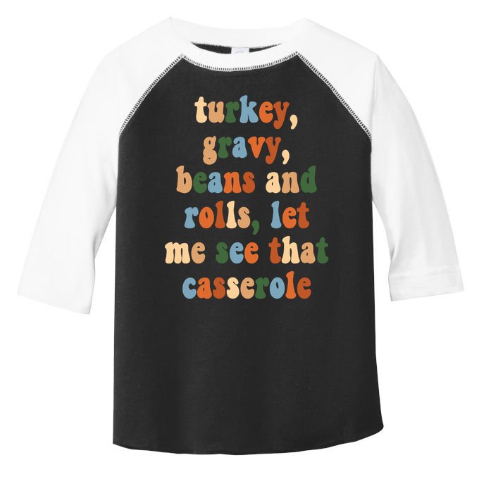 Turkey Gravy Beans And Rolls Funny Thanksgiving Toddler Fine Jersey T-Shirt