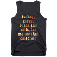 Turkey Gravy Beans And Rolls Funny Thanksgiving Tank Top