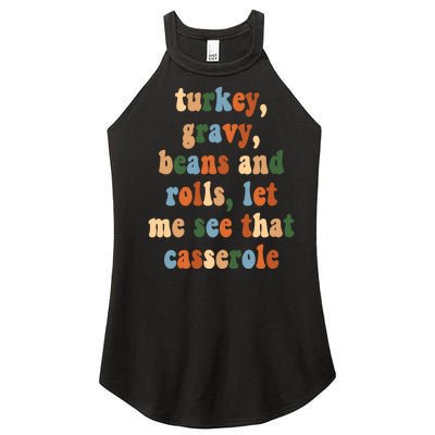 Turkey Gravy Beans And Rolls Funny Thanksgiving Women's Perfect Tri Rocker Tank