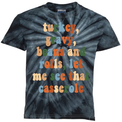 Turkey Gravy Beans And Rolls Funny Thanksgiving Kids Tie-Dye T-Shirt