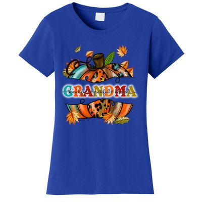 Thankful Grateful Blessed Grandma Pumpkin Cute Gift Women's T-Shirt