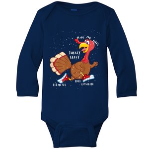 Turkey Gravy Beans And Rolls Casserole Funny Thanksgiving Baby Long Sleeve Bodysuit