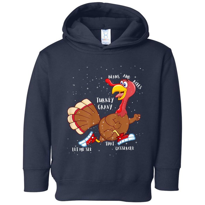 Turkey Gravy Beans And Rolls Casserole Funny Thanksgiving Toddler Hoodie