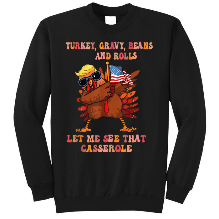 Turkey Gravy Beans And Rolls Casserole Funny Thanksgiving Tall Sweatshirt