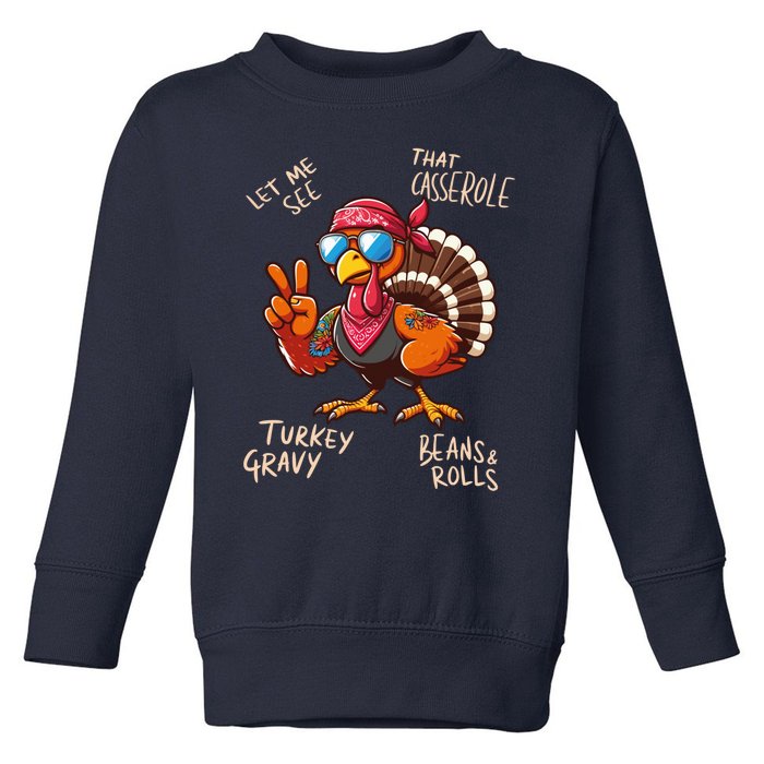 Turkey Gravy Beans And Rolls Casserole Funny Thanksgiving Toddler Sweatshirt