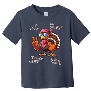 Turkey Gravy Beans And Rolls Casserole Funny Thanksgiving Toddler T-Shirt