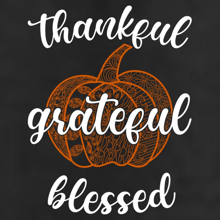 Thankful Grateful Blessed Pumpkin Fall 7 Panel Mesh Trucker Snapback Hat