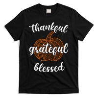 Thankful Grateful Blessed Pumpkin Fall T-Shirt
