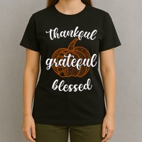 Thankful Grateful Blessed Pumpkin Fall T-Shirt