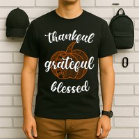Thankful Grateful Blessed Pumpkin Fall T-Shirt