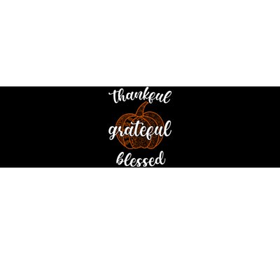 Thankful Grateful Blessed Pumpkin Fall Bumper Sticker