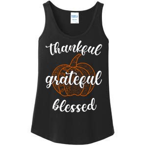 Thankful Grateful Blessed Pumpkin Fall Ladies Essential Tank