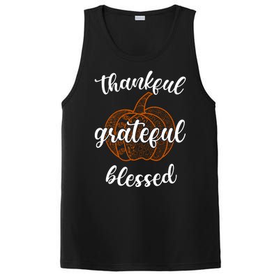 Thankful Grateful Blessed Pumpkin Fall PosiCharge Competitor Tank